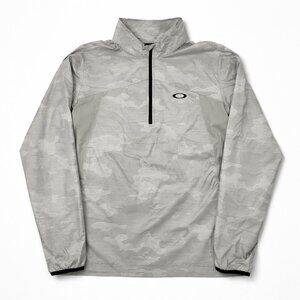Oakley Men’s Large Gray Camo Half Zip Packable Windbreaker Pullover Jacket